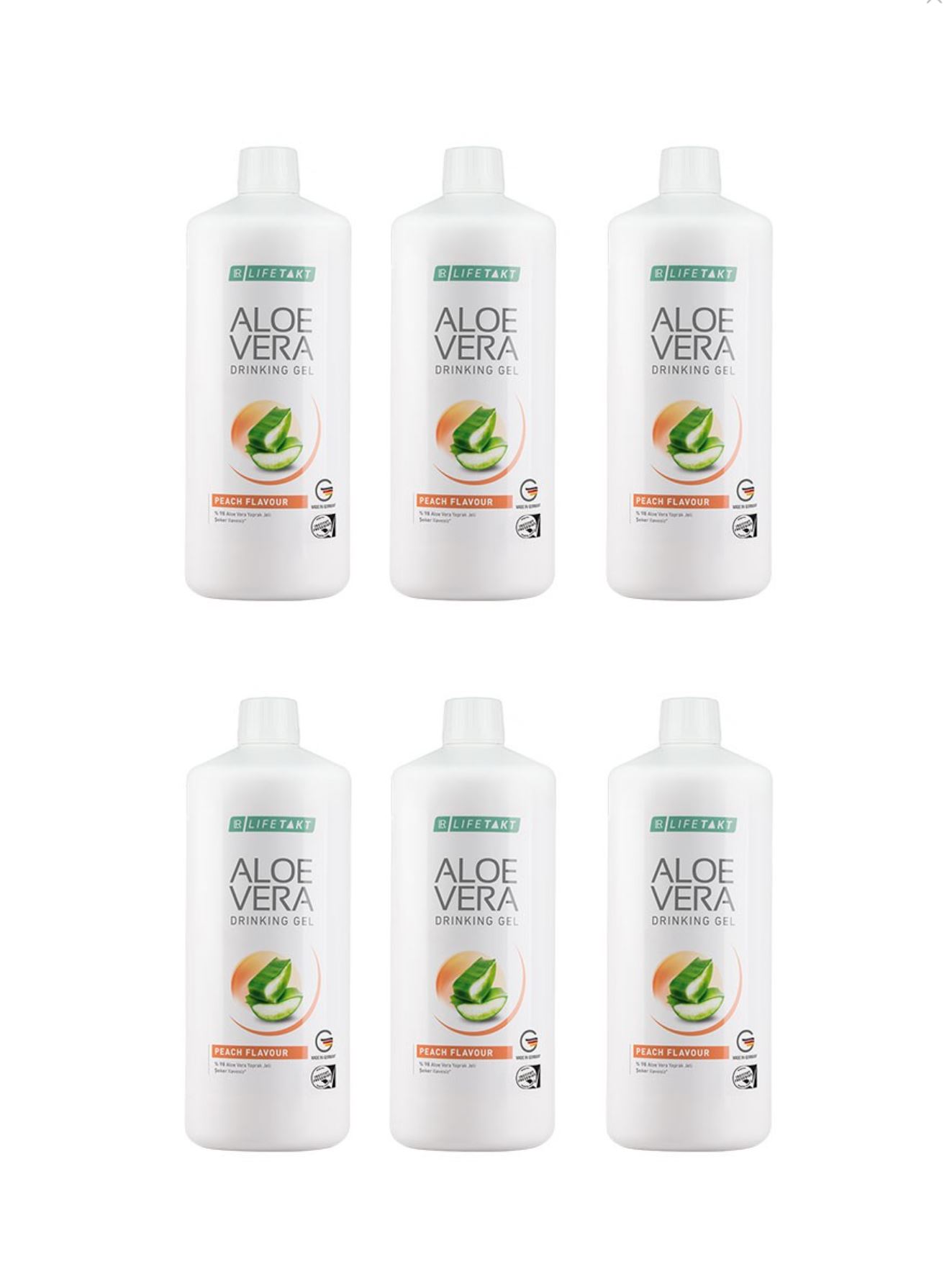 Aloe Vera Drinking Gel Pfirsich Geschmack 6er Set